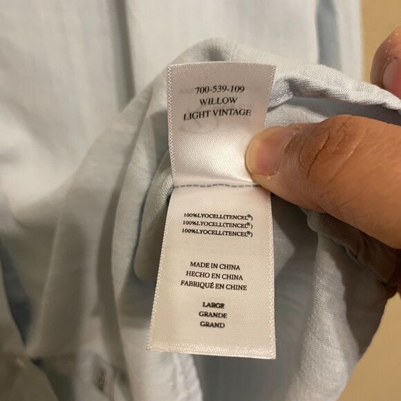 Rails  Willow Light Vintage Chambray Button Up Ruffle Shoulder Women Large Shirt - Picture 8 of 8